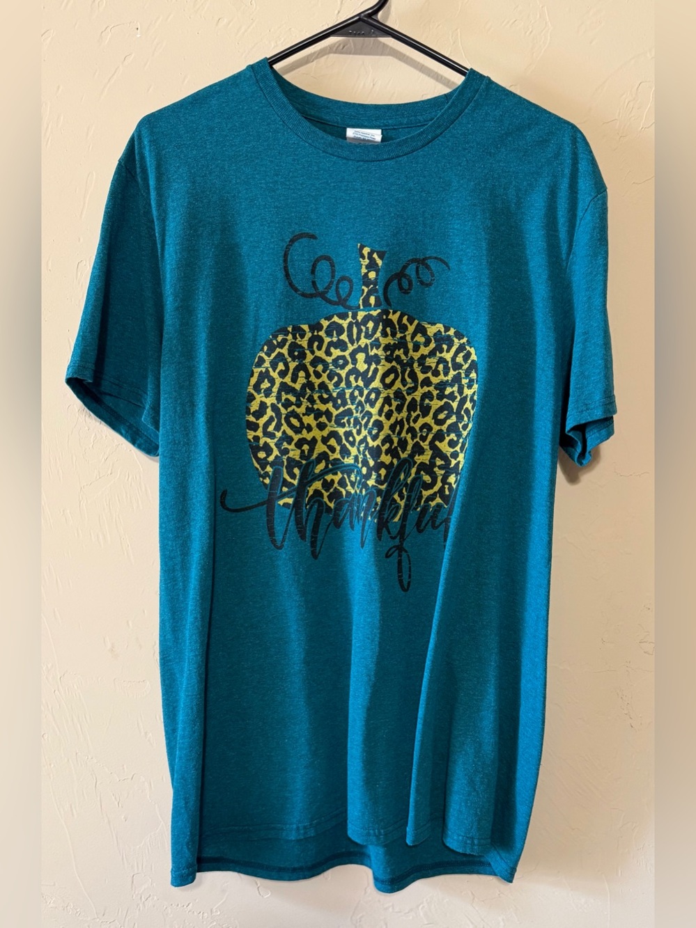 Delta Teal Short-Sleeve Tee with Leopard Pumpkin Graphic
